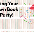 Bring Your Own Book Party text with party hat and confetti