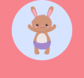 baby cartoon rabbit in diaper