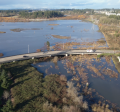 Coffee Lake Creek wetlands flooded aerial view