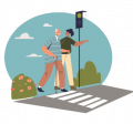 people crossing a road
