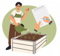 person planting vegetables