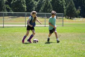 Kids playing soccer