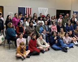Kitakata students gather at the Wilsonville Community Center