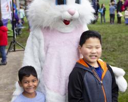 bunny with two boys