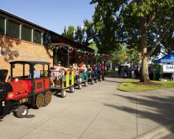 kids on train ride
