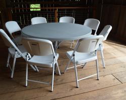 seating inside barn