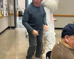 Dean with Bailey the Bunny Dancing