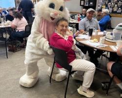 Donna with Bailey the Bunny