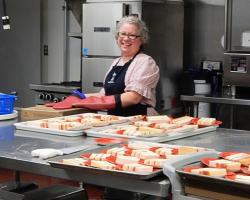 Tina prepping deserts