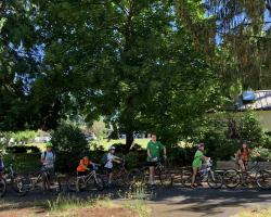 Bike adventure campers on their bikes