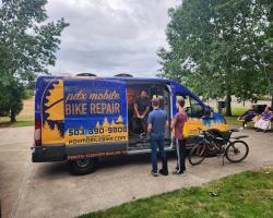 Bike repair van at the Party in the Park