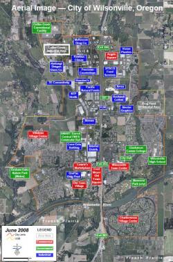 Aerial with Businesses