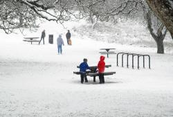 Family in the snow