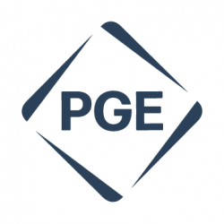 Portland General Electric (PGE) Logo in Dark Blue