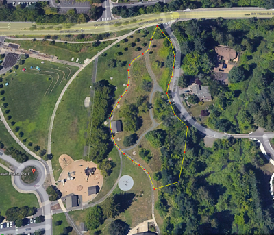 An overhead view of area to be sprayed to mitigate the growth of invasive plants.