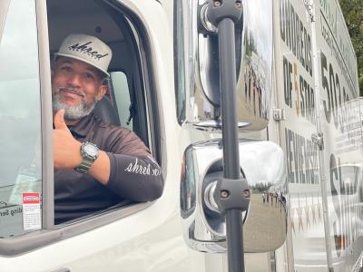 Shred Northwest driver in shredding truck