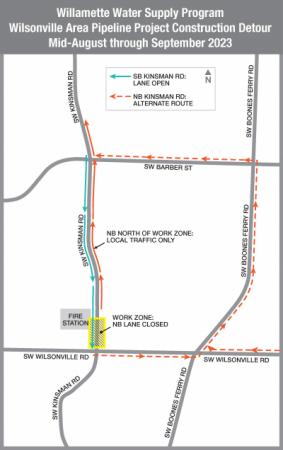 Graphic showing where traffic is being diverted