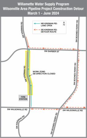 Map of project area and detour