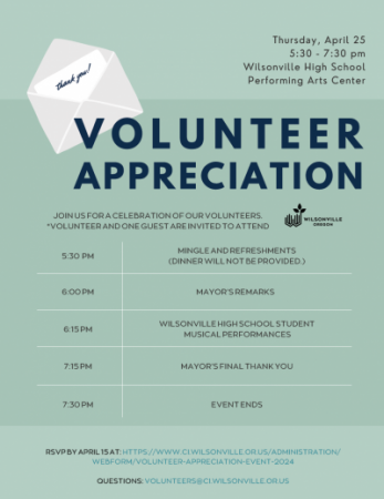 Run of show for Volunteer Appreciation Event