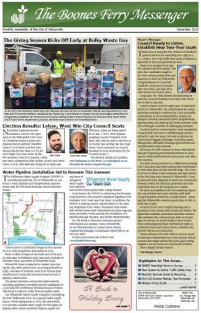 Page 1 of the December 2018 BFM newsletter.