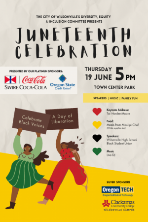 Poster promoting Juneteenth Celebration and its sponsors