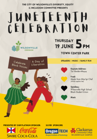 Poster promoting Juneteenth with sponsor logos