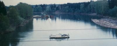 Ferry crosses the river. [1947 or 1948]