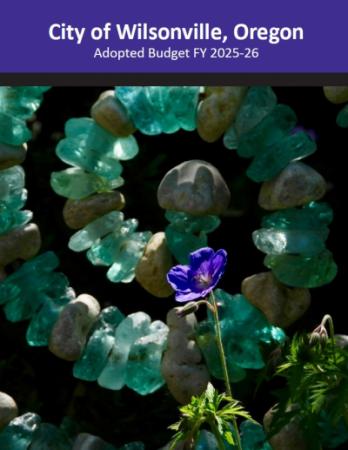 Adopted budget cover of a purple flower