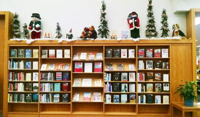 Library holiday display