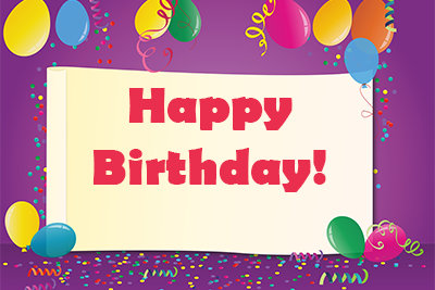 Happy Birthday with balloons image