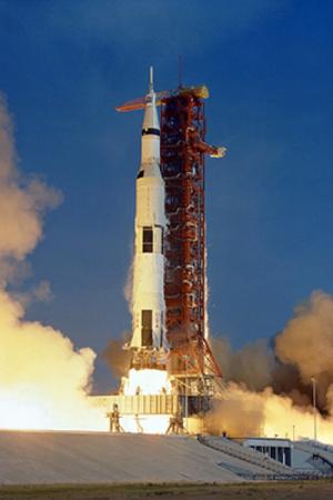 Apollo 11 launching with a Saturn V rocket