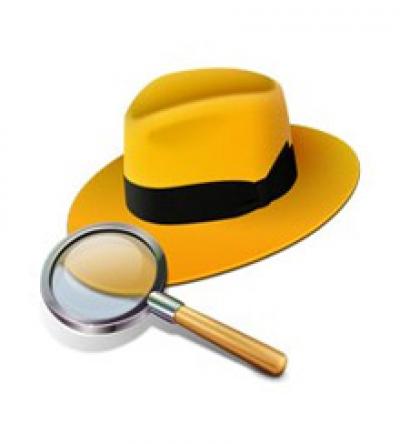 fedora hat and magnifying glass
