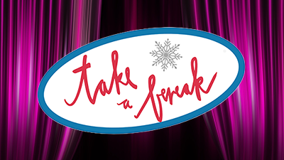 movie theater curtains with text "Take a Break"