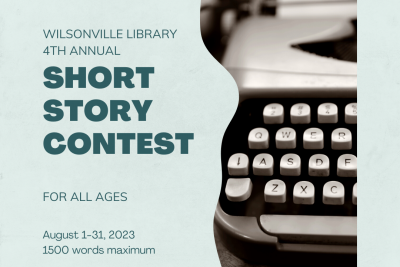 2023 Short Story Contest logo with typewriter