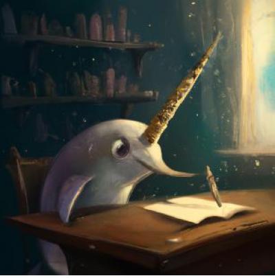 narwhal writing poetry