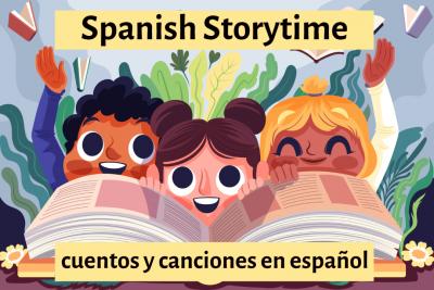 drawn image of three children reading a book