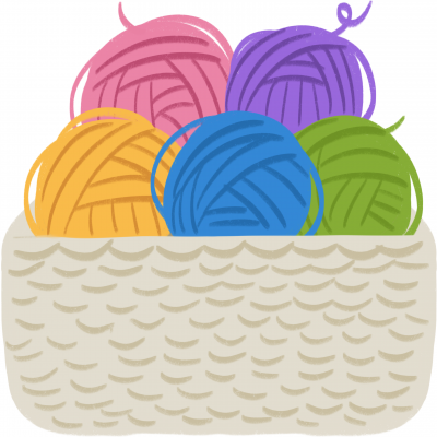 woven basket filled with colorful yarn