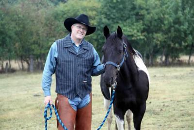 Tom Swearingen with a horse