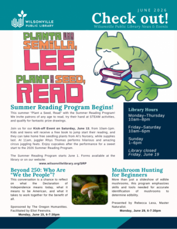cover of June 2026 Wilsonville Public Library Newsletter