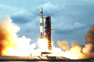 Saturn V rocket launching