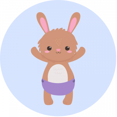 baby rabbit in diaper