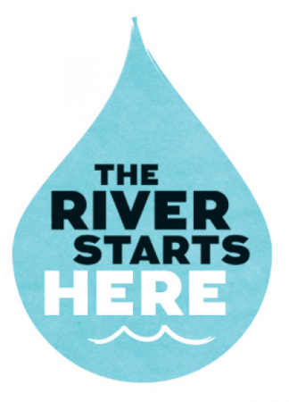 the river starts here water drop