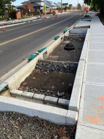 stormwater facility under construction
