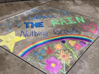 chalk art on ground