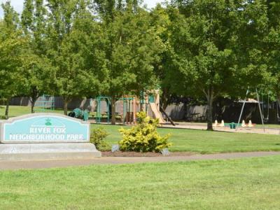 play structure and sign
