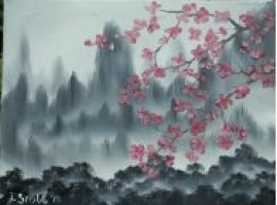 Cherry blossoms painting