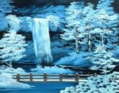Silver Falls in Snow