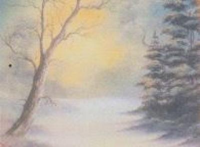 golden morning mist painting
