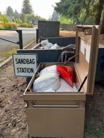 The City's free sandbag station at Memorial Park