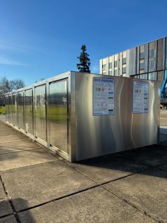 Bike lockers at Wilsonville Transit Center